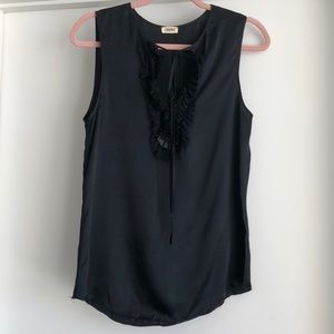 L’agence Black Silk sleeveless blouse